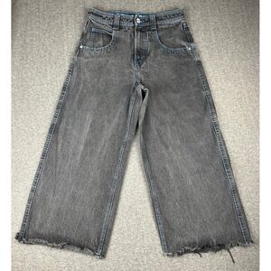 A-Lab 26" Mega Wide Leg Jeans Mens 30 Black Blue Contrast Stitch Baggy Skate